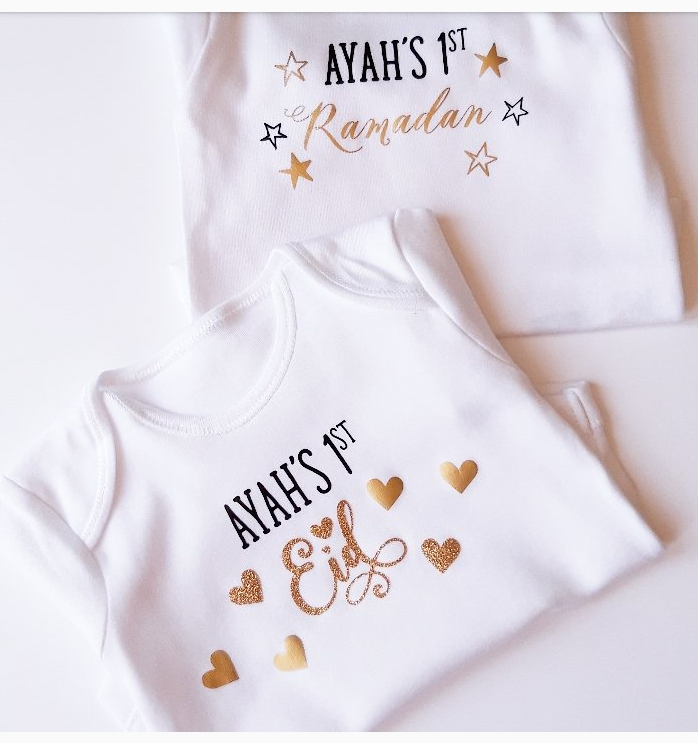 1st Eid Baby Vest - With name (Girls)
