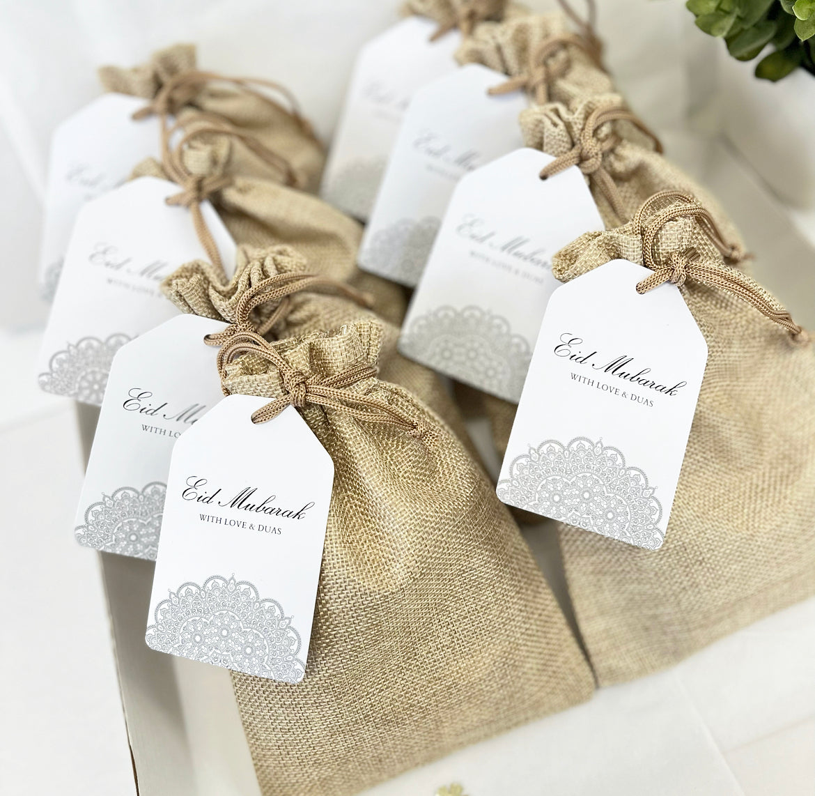 Eid Mubarak Linen Pouch