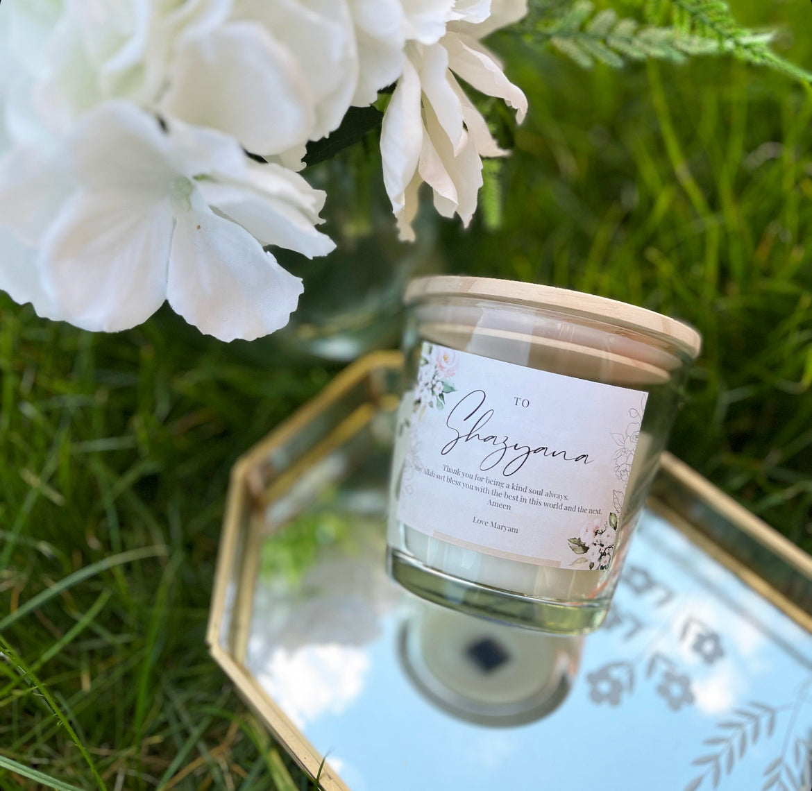 Large Personalised Candle - Fresh Spring Scent