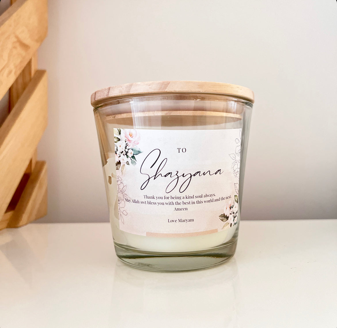 Large Personalised Candle - Fresh Spring Scent
