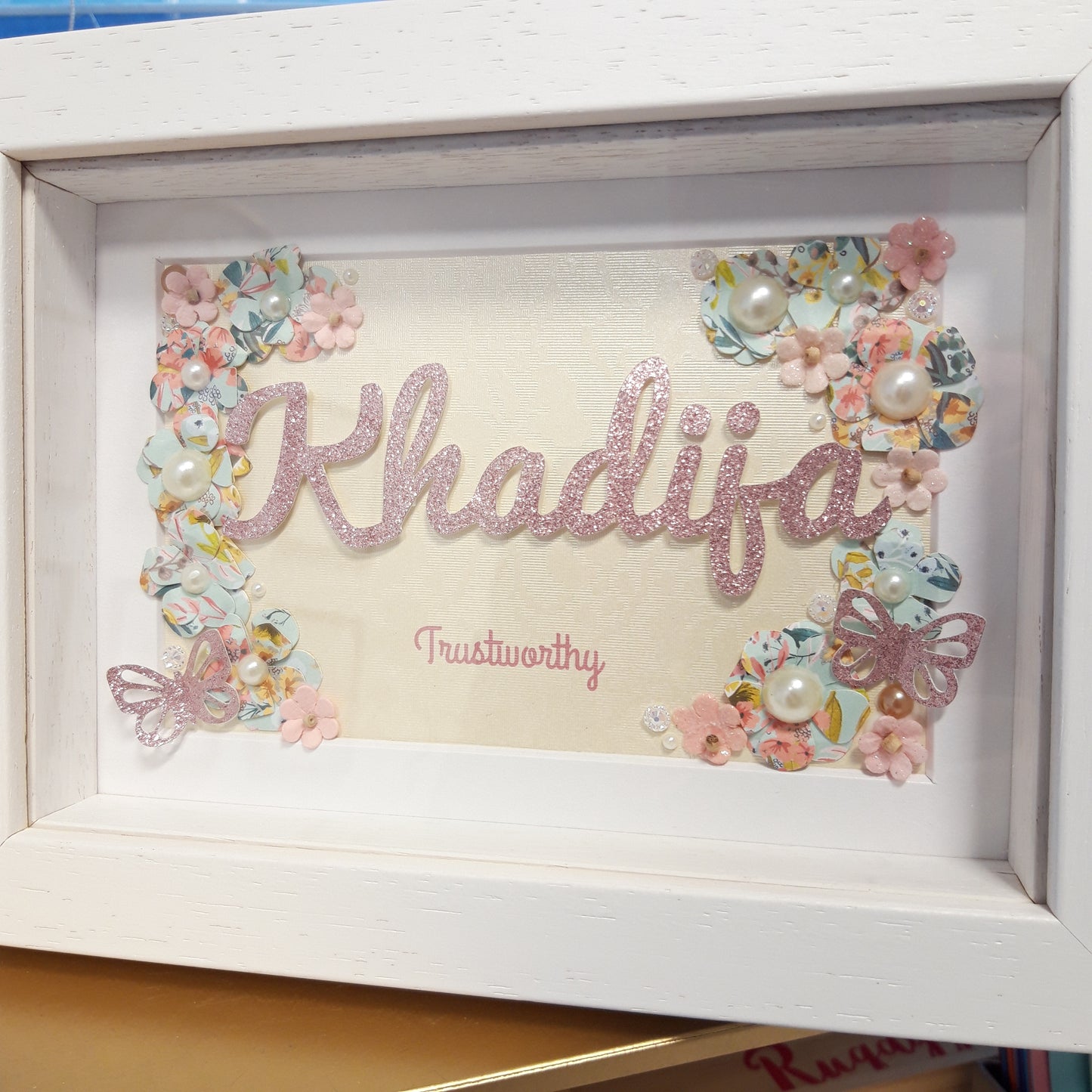 Girls Floral Personalised Name Frame