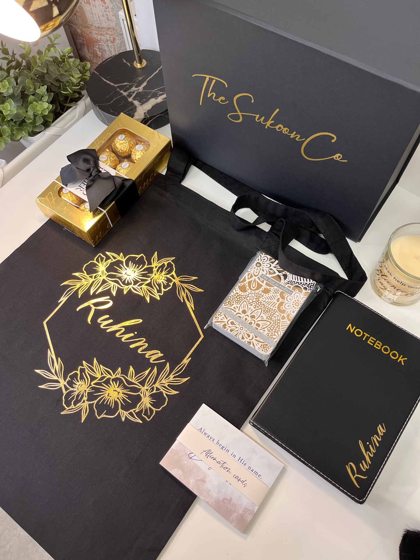 Tote bag Black and Gold Gift Box