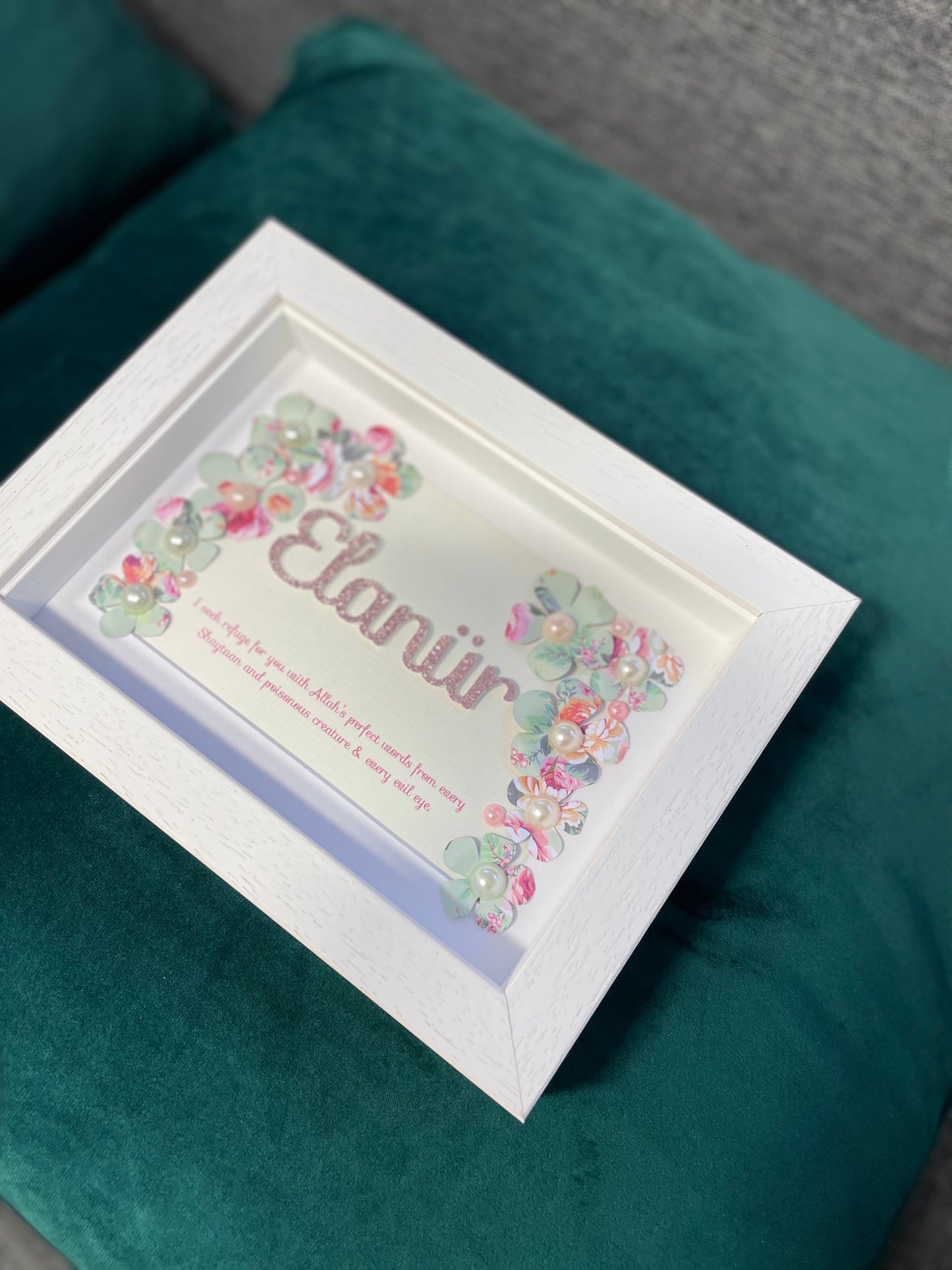 Girls Floral Personalised Name Frame