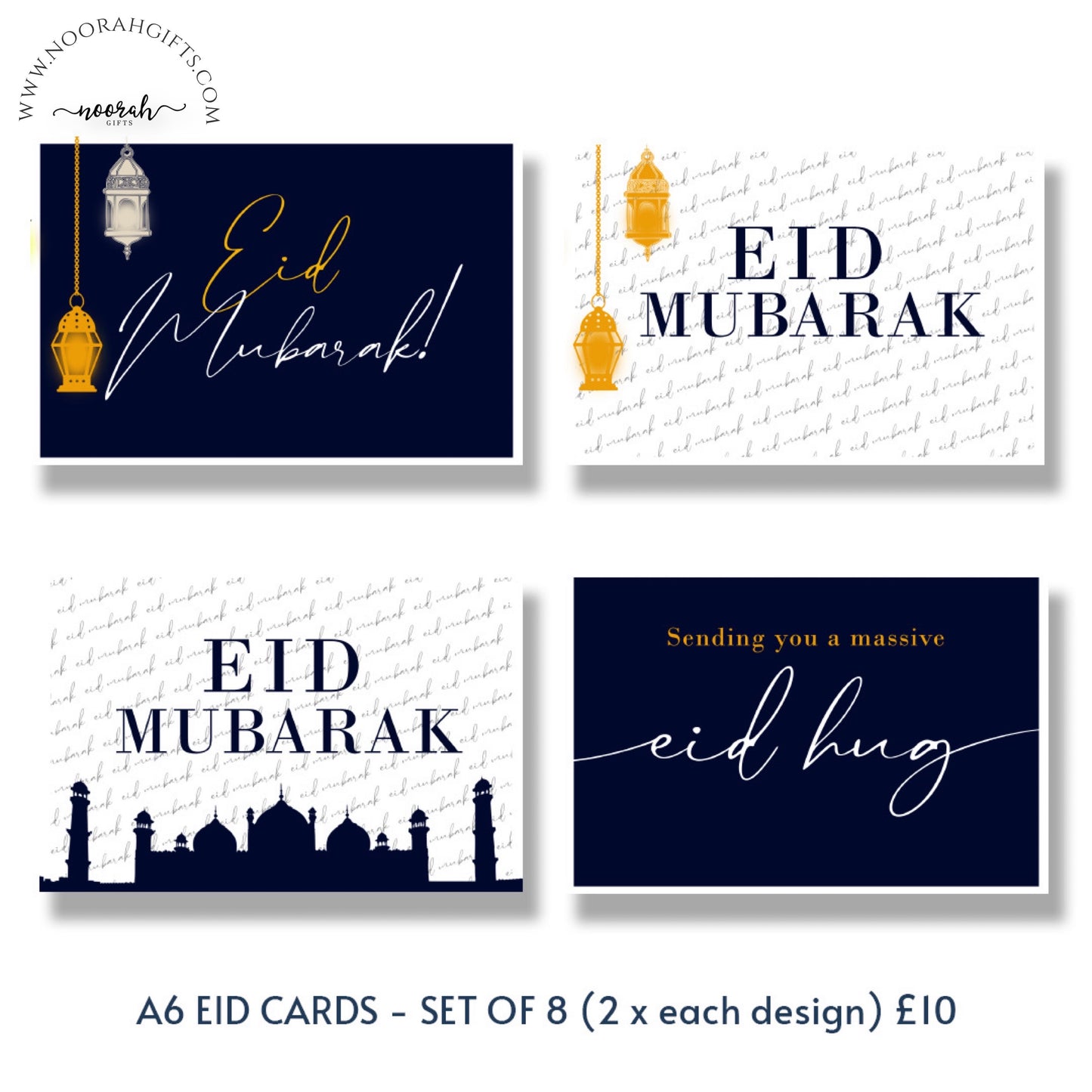 Set of 8 Eid Cards