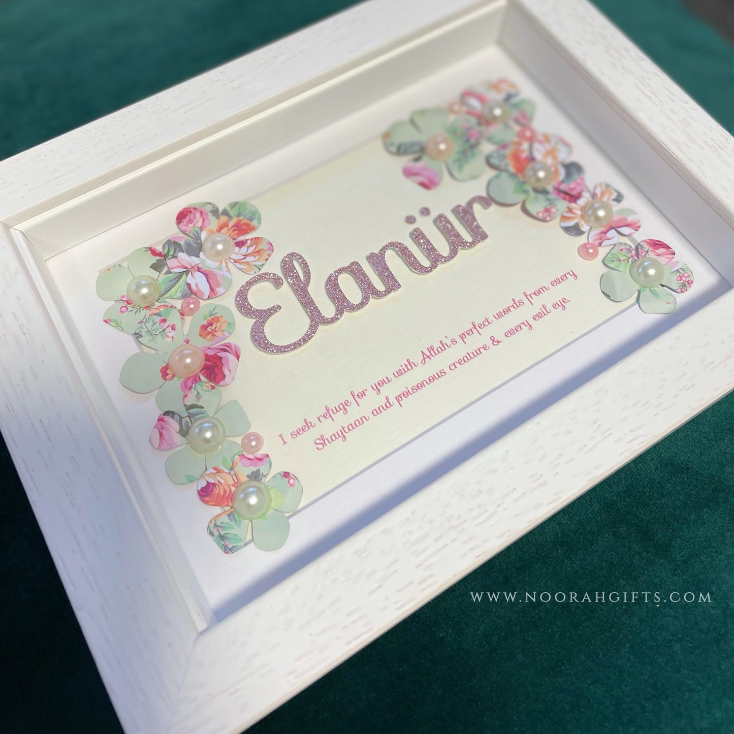 Girls Floral Personalised Name Frame