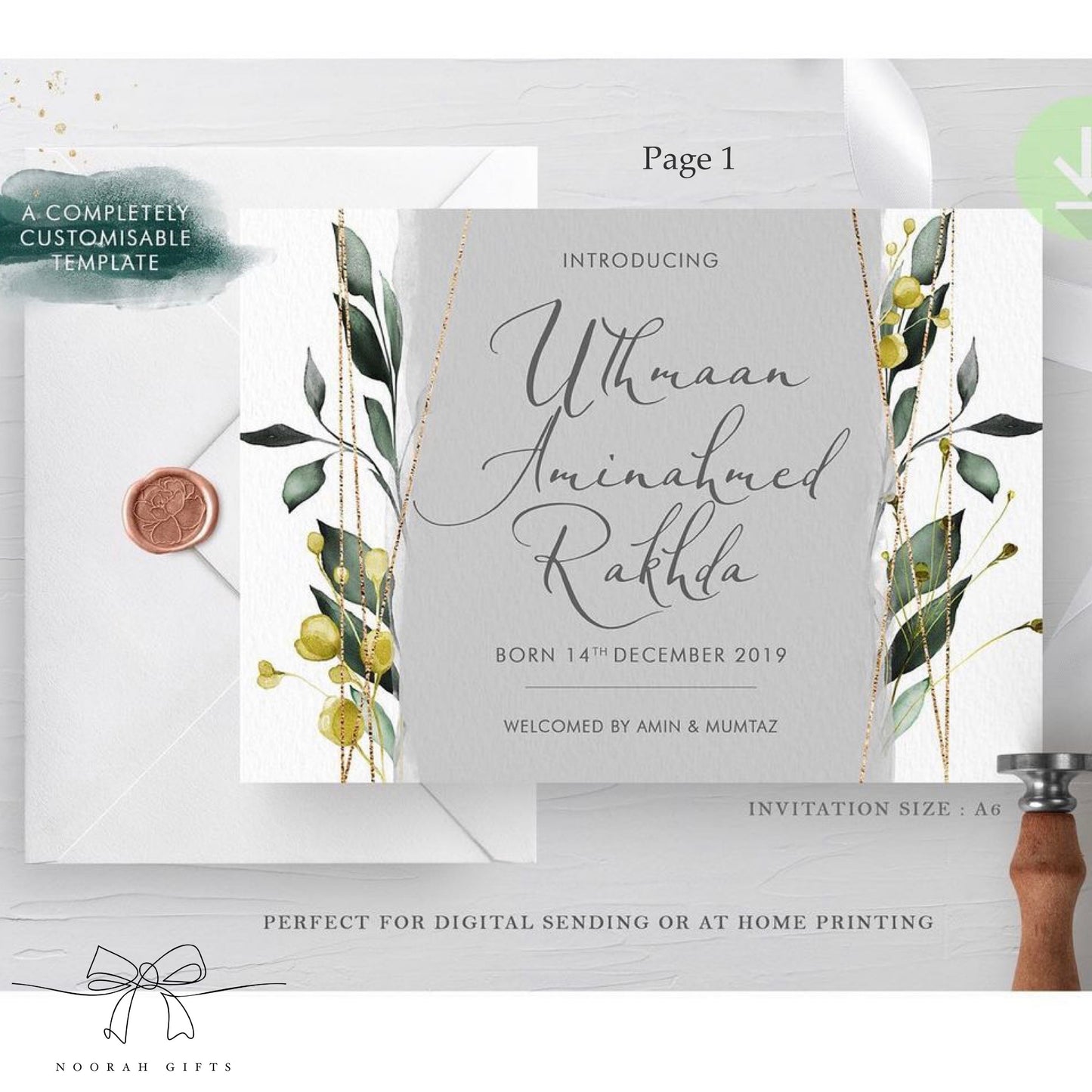 Digital Baby Announcement Card