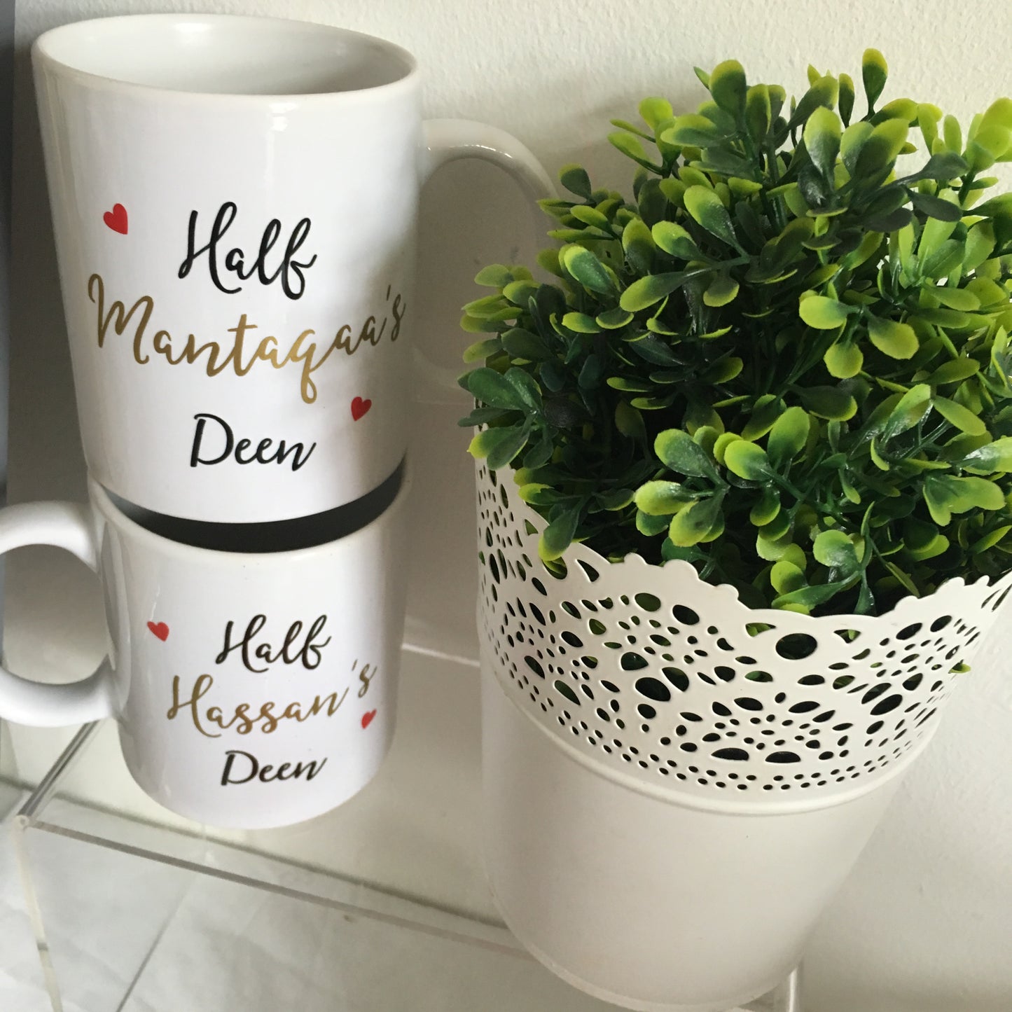 Half His and Her Deen Mug Set (With Name)