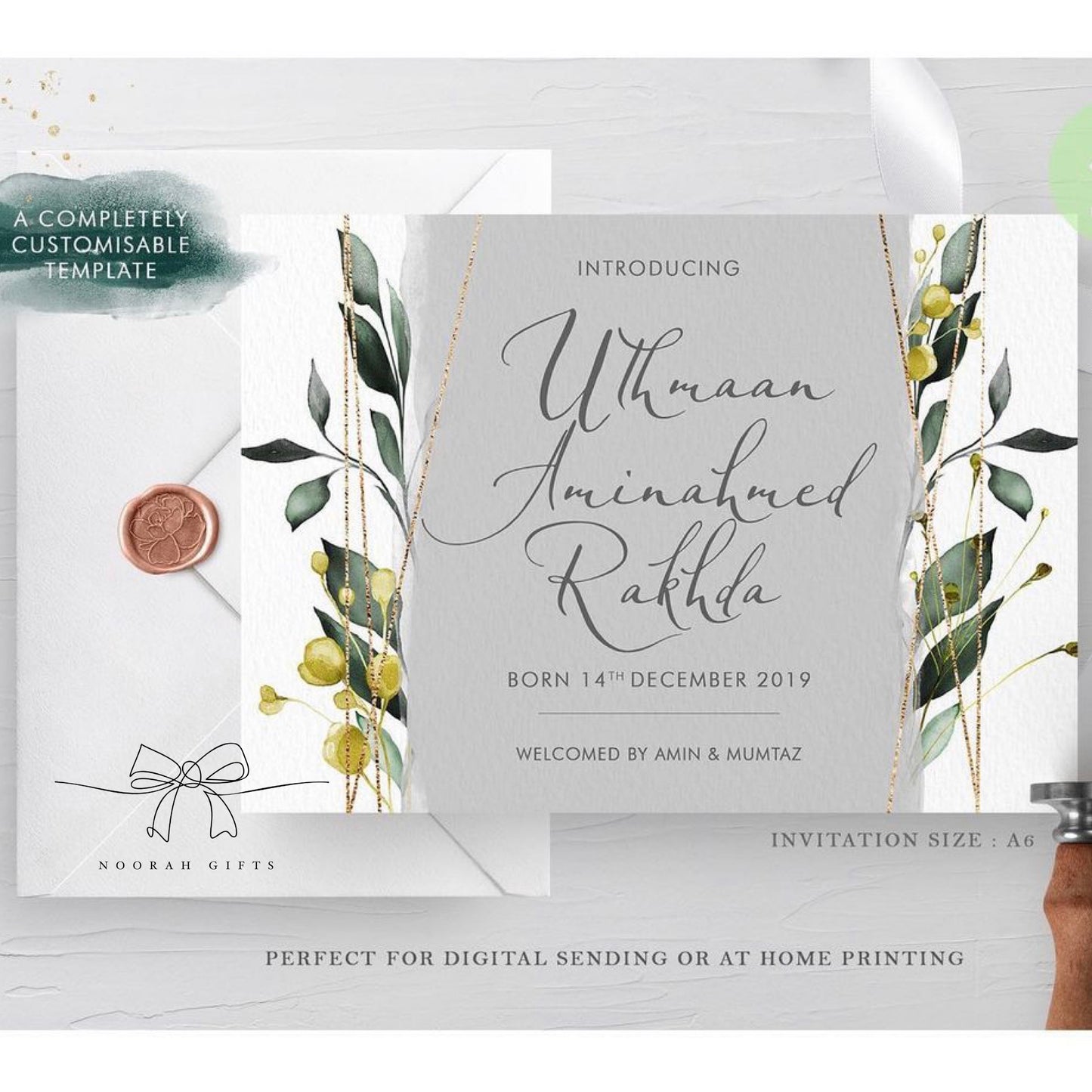 Digital Baby Announcement Card