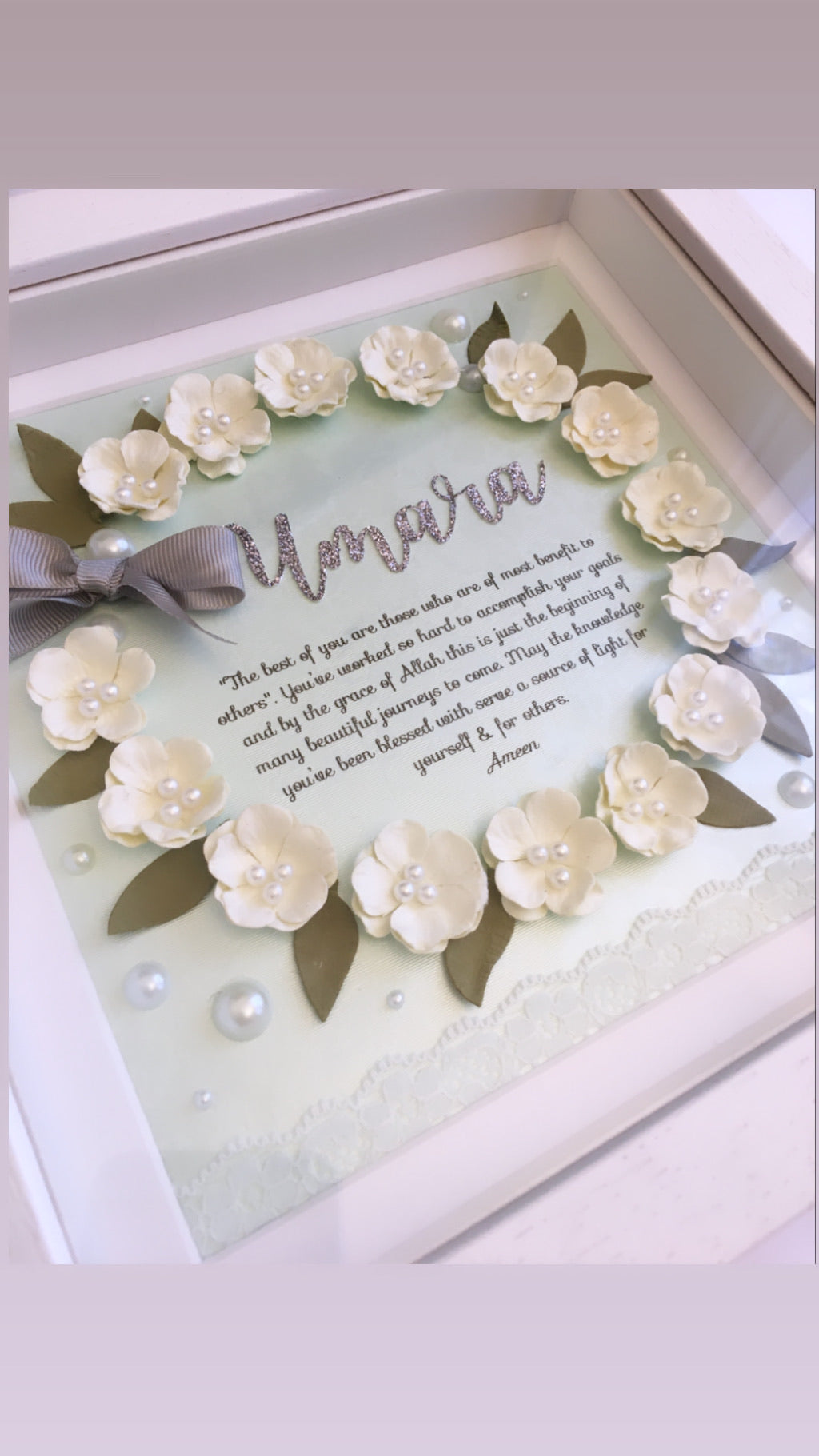 Floral Wreath Frame - Mint Green