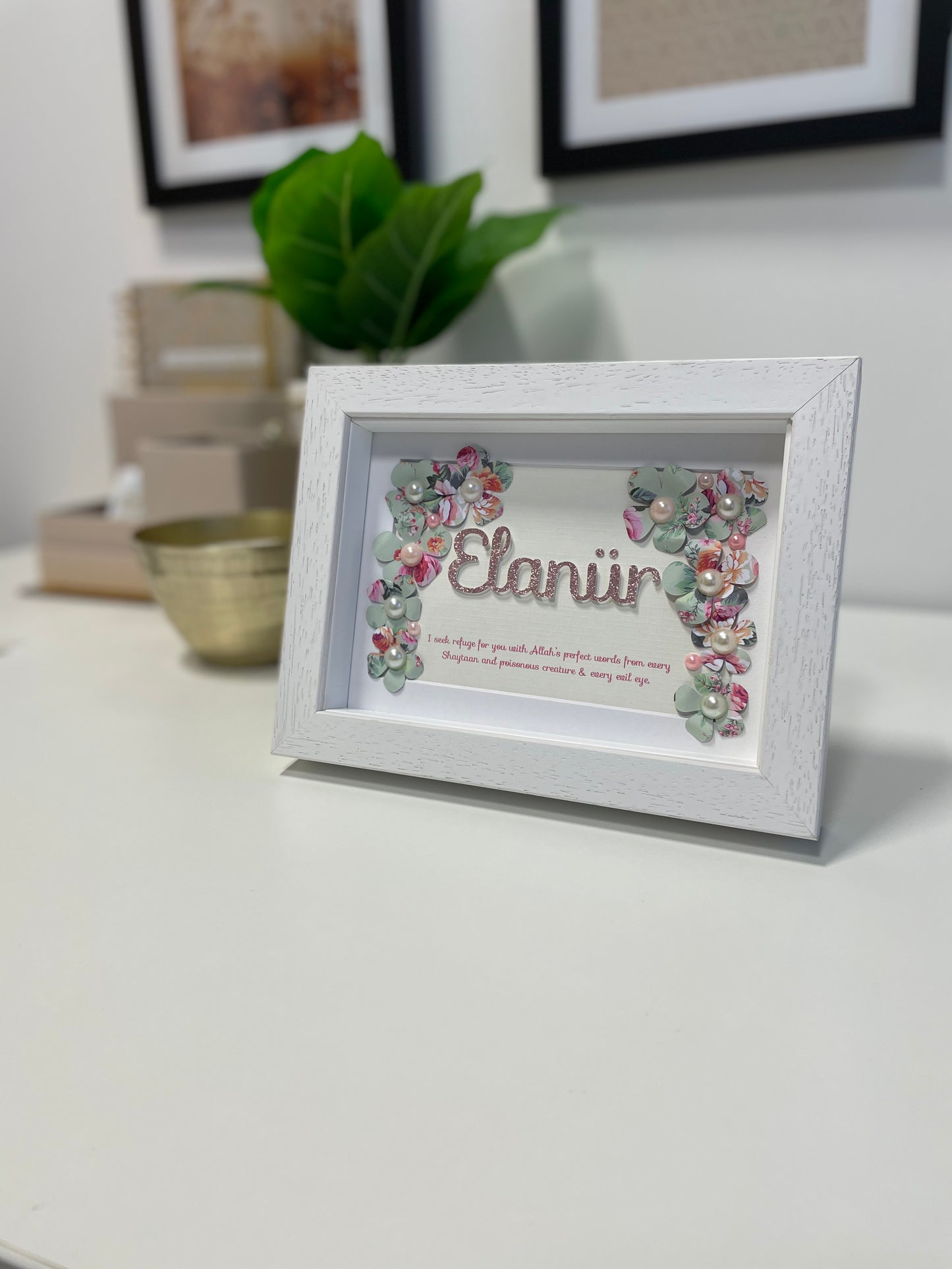 Girls Floral Personalised Name Frame