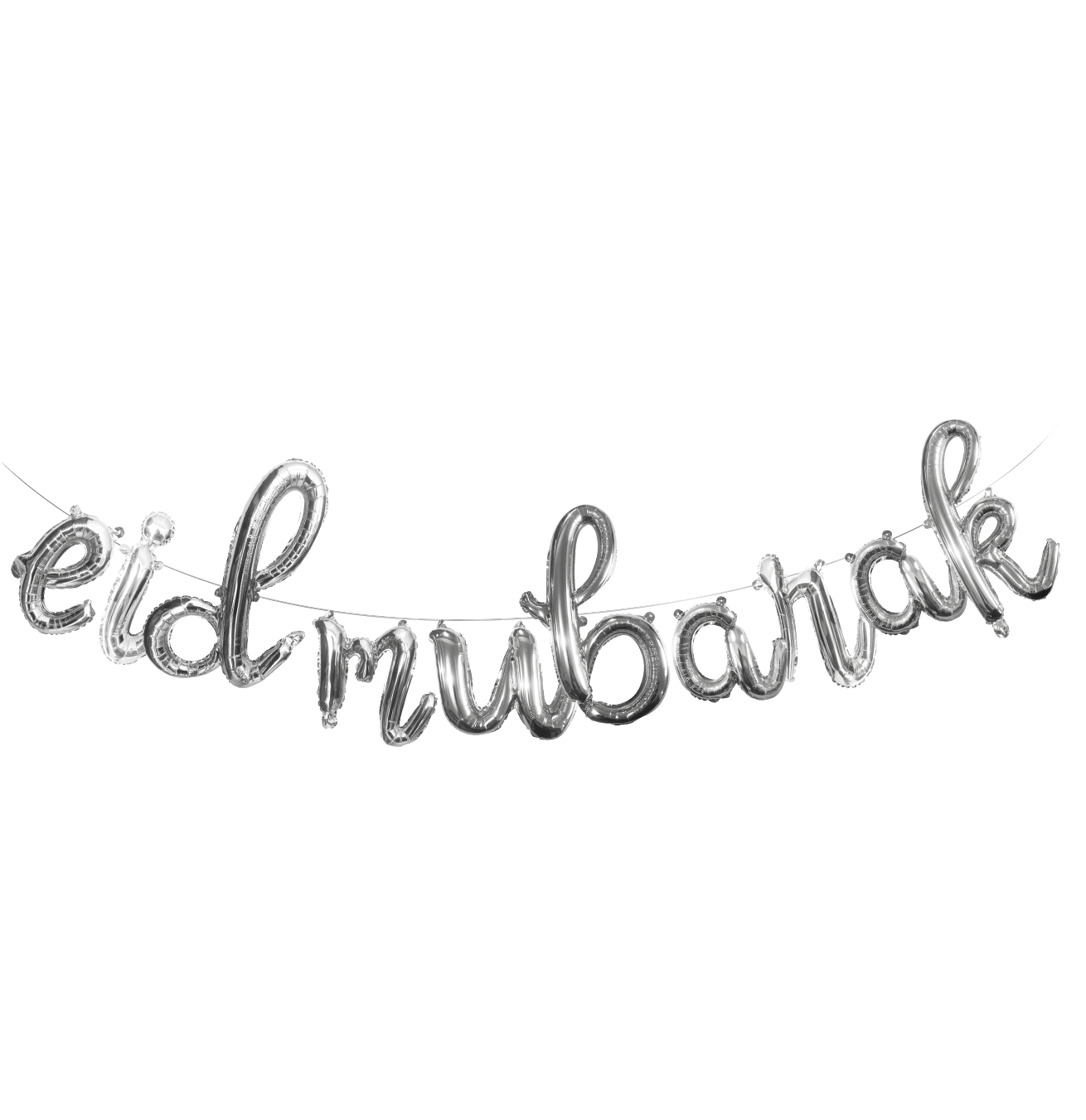 Eid Mubarak Balloon banner - Silver